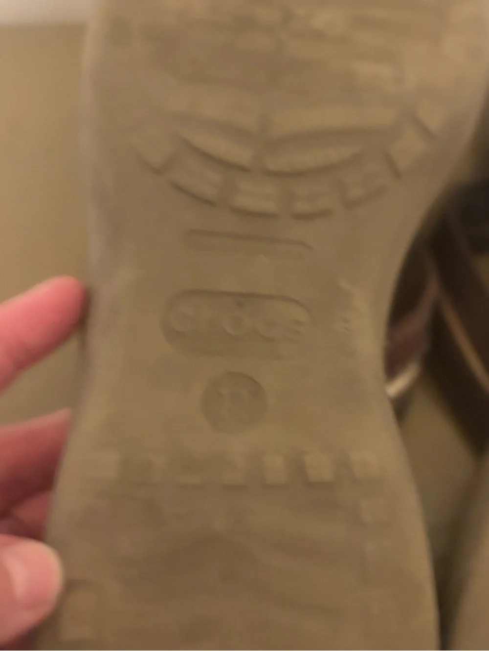 CROCS Brown and Tan Flip Thong Sandals